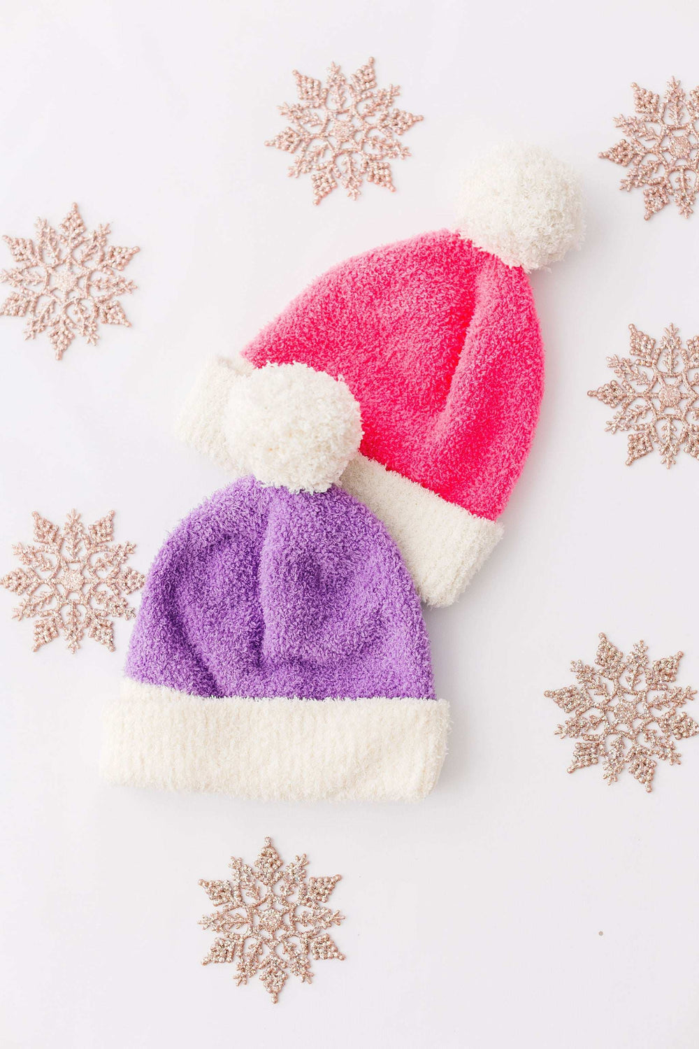 SALE Bright Pink/Coconut Cozy Pom Beanie - Mila & Rose ® - Flyclothing LLC