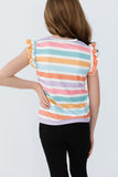 Spring Stripes S/S Ruffle Tee - Mila & Rose ®