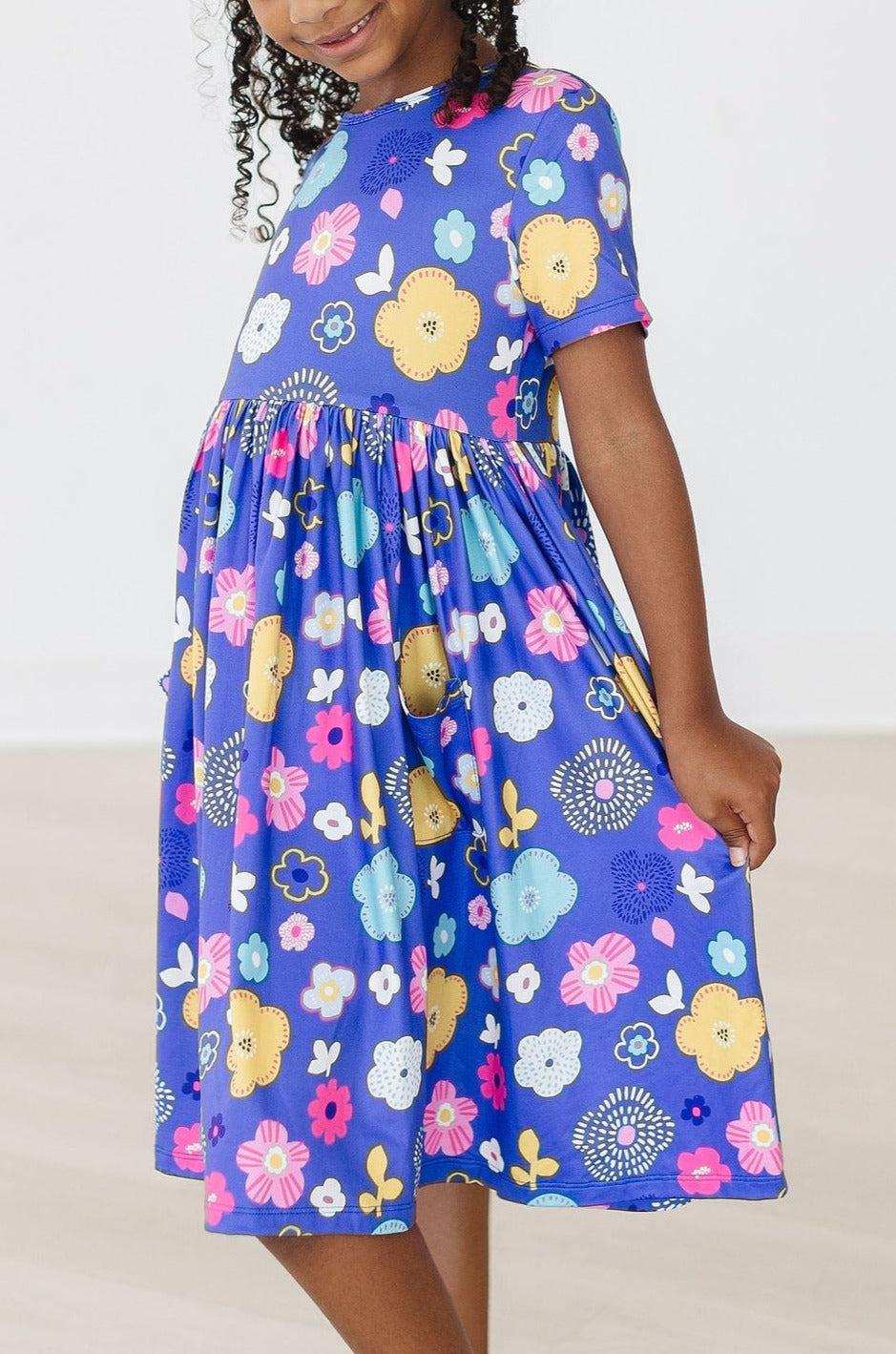 Floral Frenzy S/S Pocket Twirl Dress - Mila & Rose ® - Flyclothing LLC