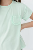 Pastel Green Ruffle Pocket Tee - Mila & Rose ®