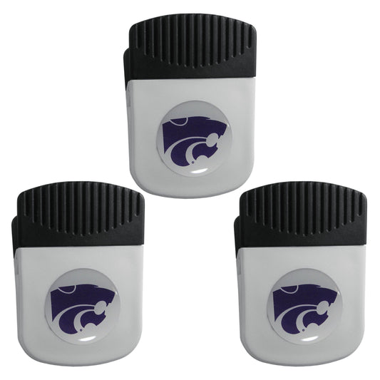 Kansas St. Wildcats Chip Clip Magnet with Bottle Opener, 3pk - Kansas St. Wildcats