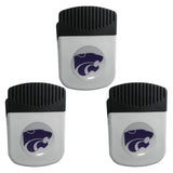 Kansas St. Wildcats Chip Clip Magnet with Bottle Opener, 3pk - Kansas St. Wildcats