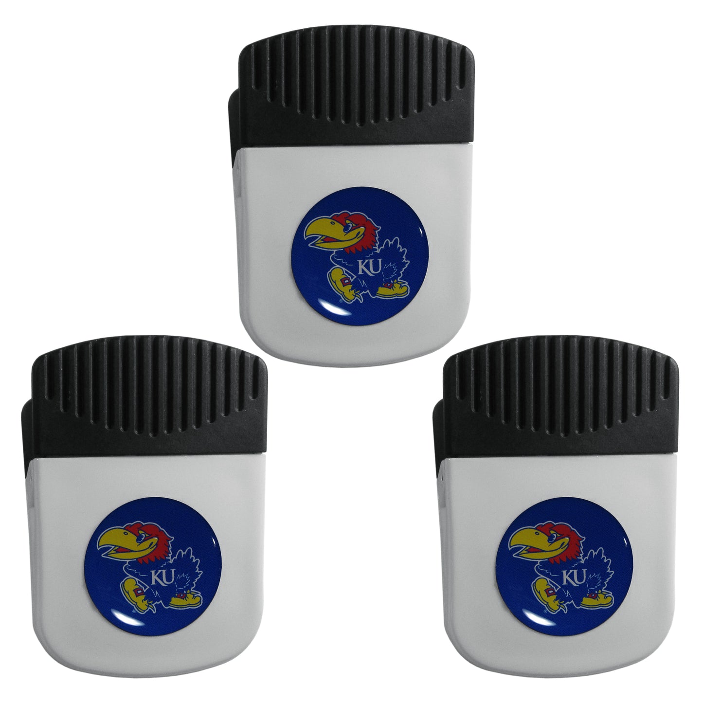 Kansas Jayhawks Chip Clip Magnet with Bottle Opener, 3pk - Kansas Jayhawks - Flyclothing LLC