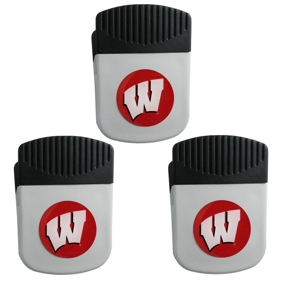Wisconsin Badgers Chip Clip Magnet with Bottle Opener, 3pk - Wisconsin Badgers