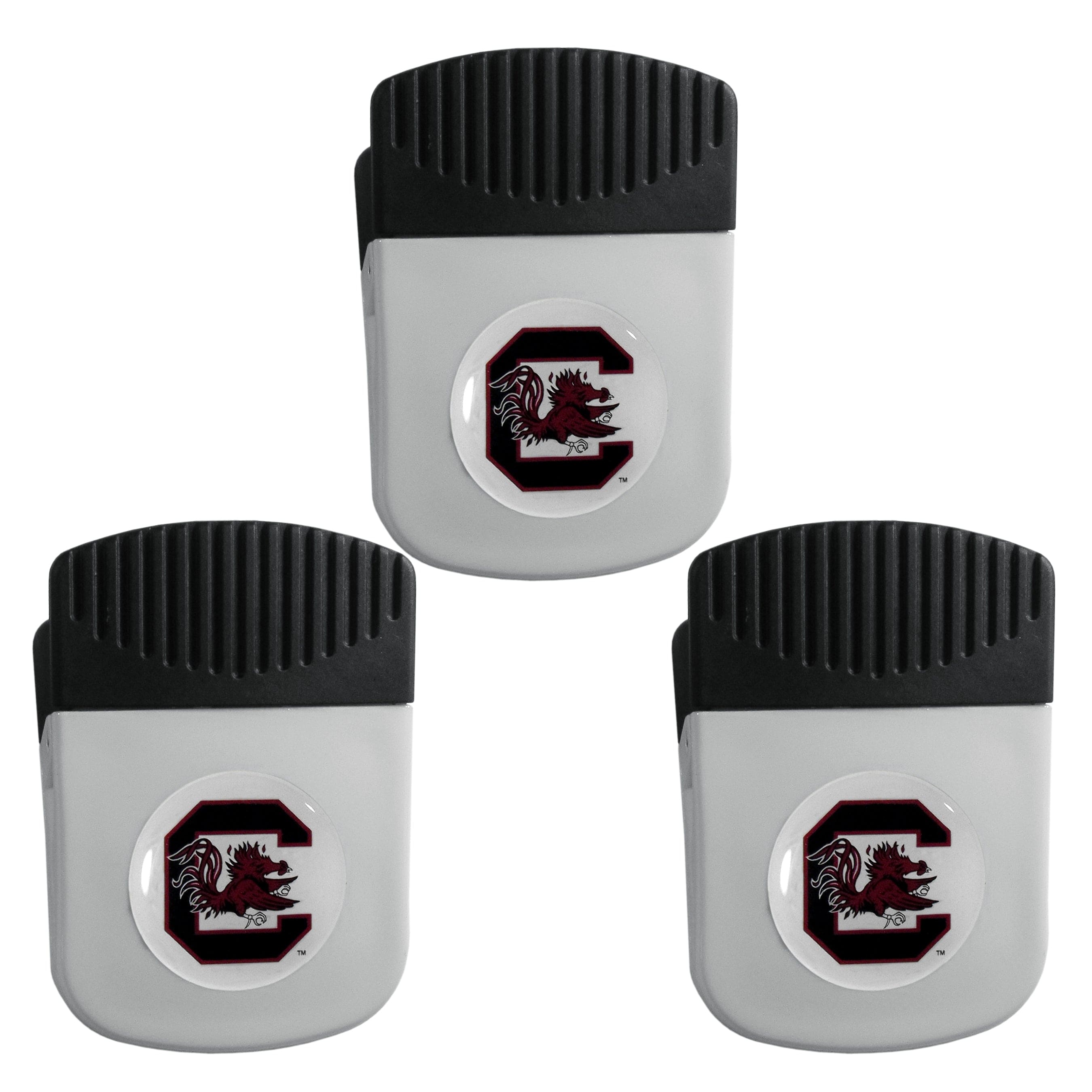 S. Carolina Gamecocks Chip Clip Magnet with Bottle Opener, 3pk - S. Carolina Gamecocks