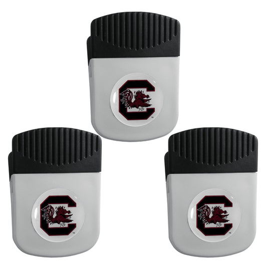 S. Carolina Gamecocks Chip Clip Magnet with Bottle Opener, 3pk - S. Carolina Gamecocks