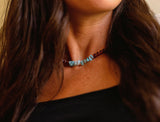 Raw Cognac Baltic Amber + Aquamarine || Necklace - CanyonLeaf - Flyclothing LLC