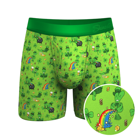 The 3 Leafs To The Wind | St Patricks Day Clovers Ball Hammock® Pouch Underwear With Fly - Shinesty