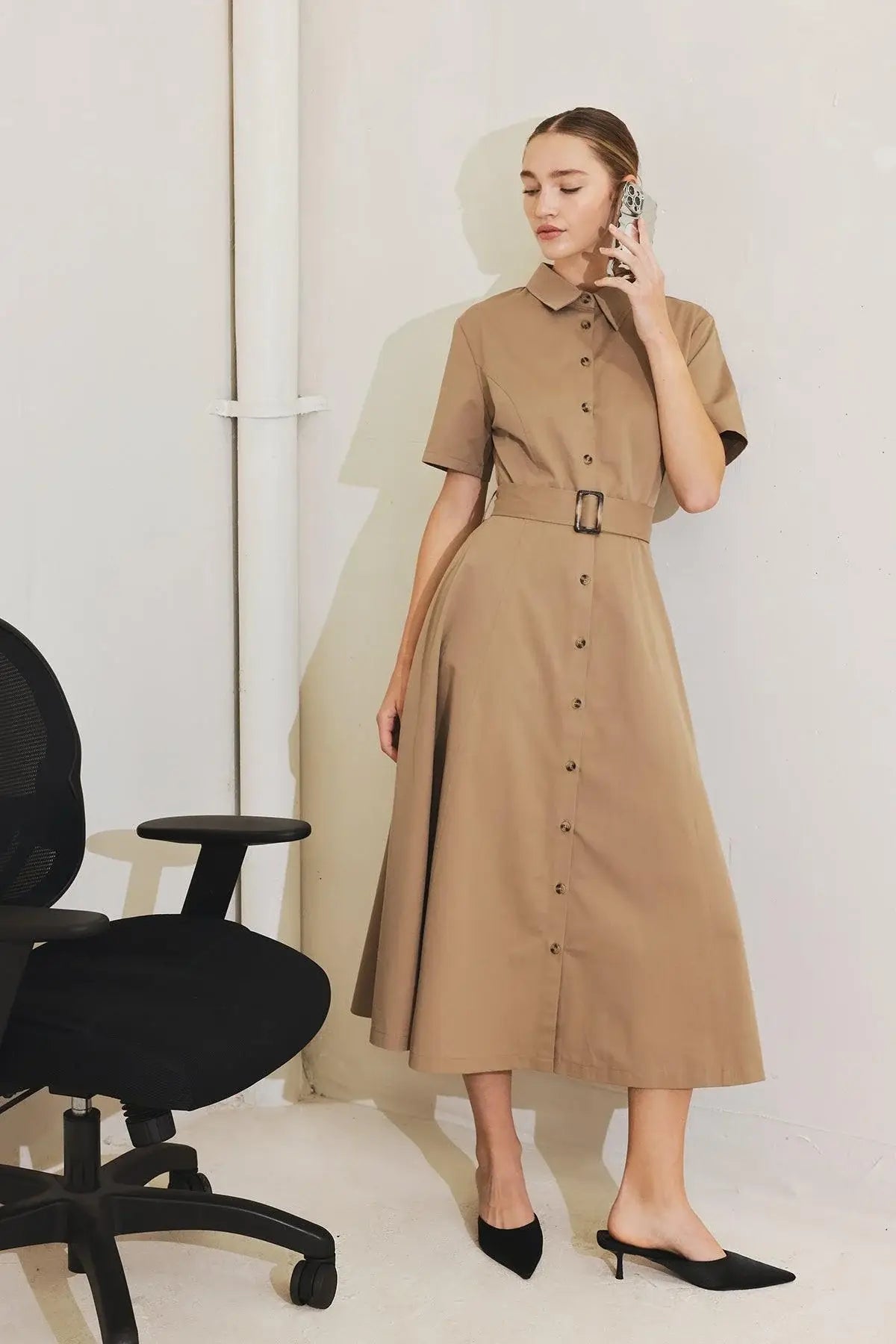 LUCKY ME WOVEN MIDI DRESS - Flying Tomato - Flyclothing LLC