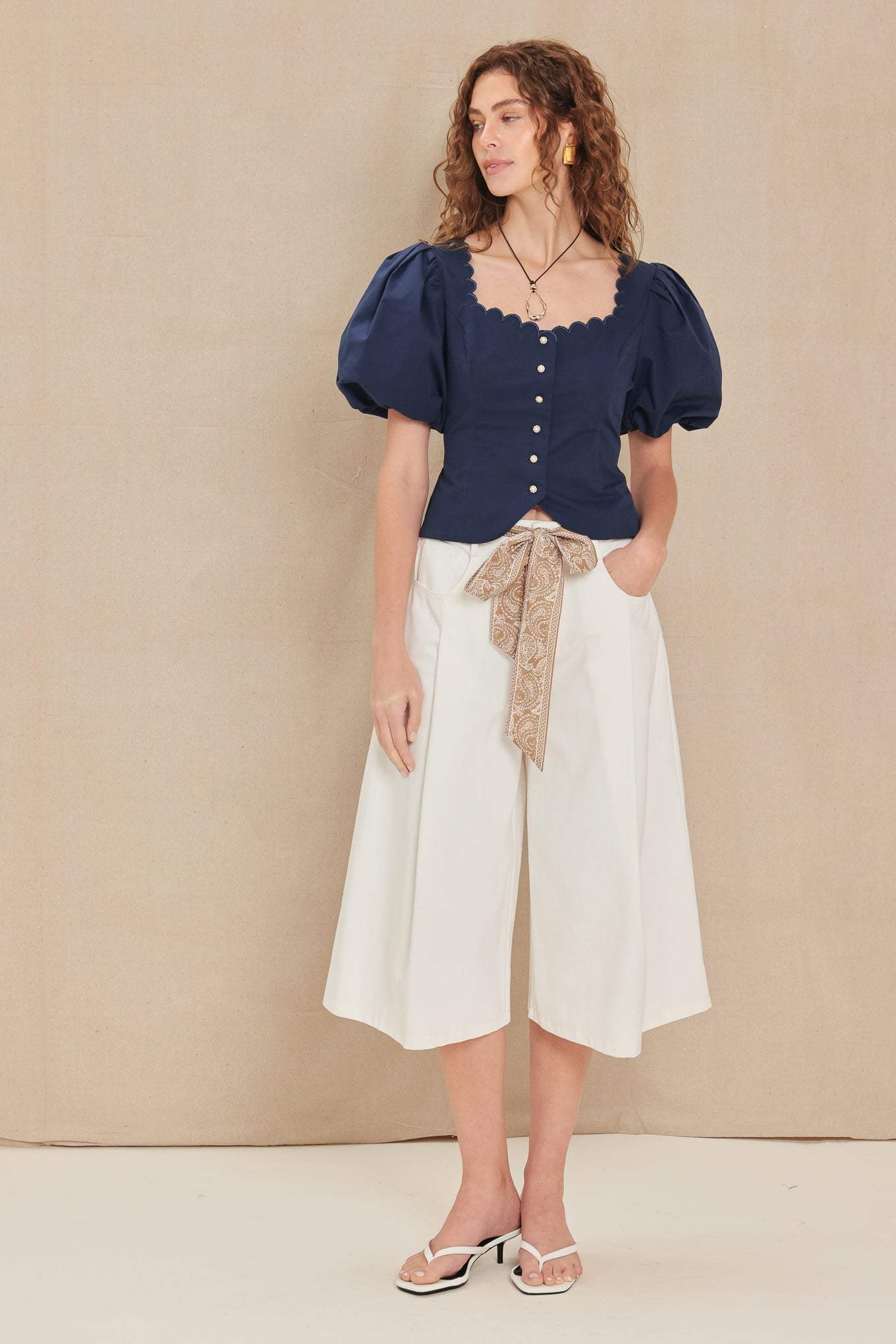 MARBELLA MOMENT WOVEN CULOTTE PANTS - Flying Tomato - Flyclothing LLC
