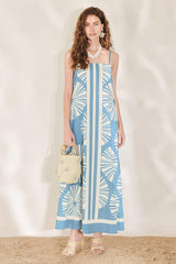 BLUE LAGOON DREAM WOVEN MAXI DRESS - Flying Tomato - Flyclothing LLC