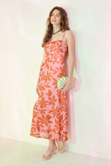 ROSY HAVEN POWER MESH MIDI DRESS - Flying Tomato - Flyclothing LLC