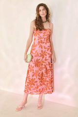 ROSY HAVEN POWER MESH MIDI DRESS - Flying Tomato - Flyclothing LLC