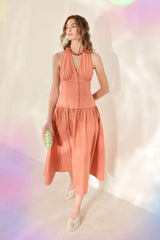 SUNSET MUSE WOVEN MIDI DRESS - Flying Tomato - Flyclothing LLC