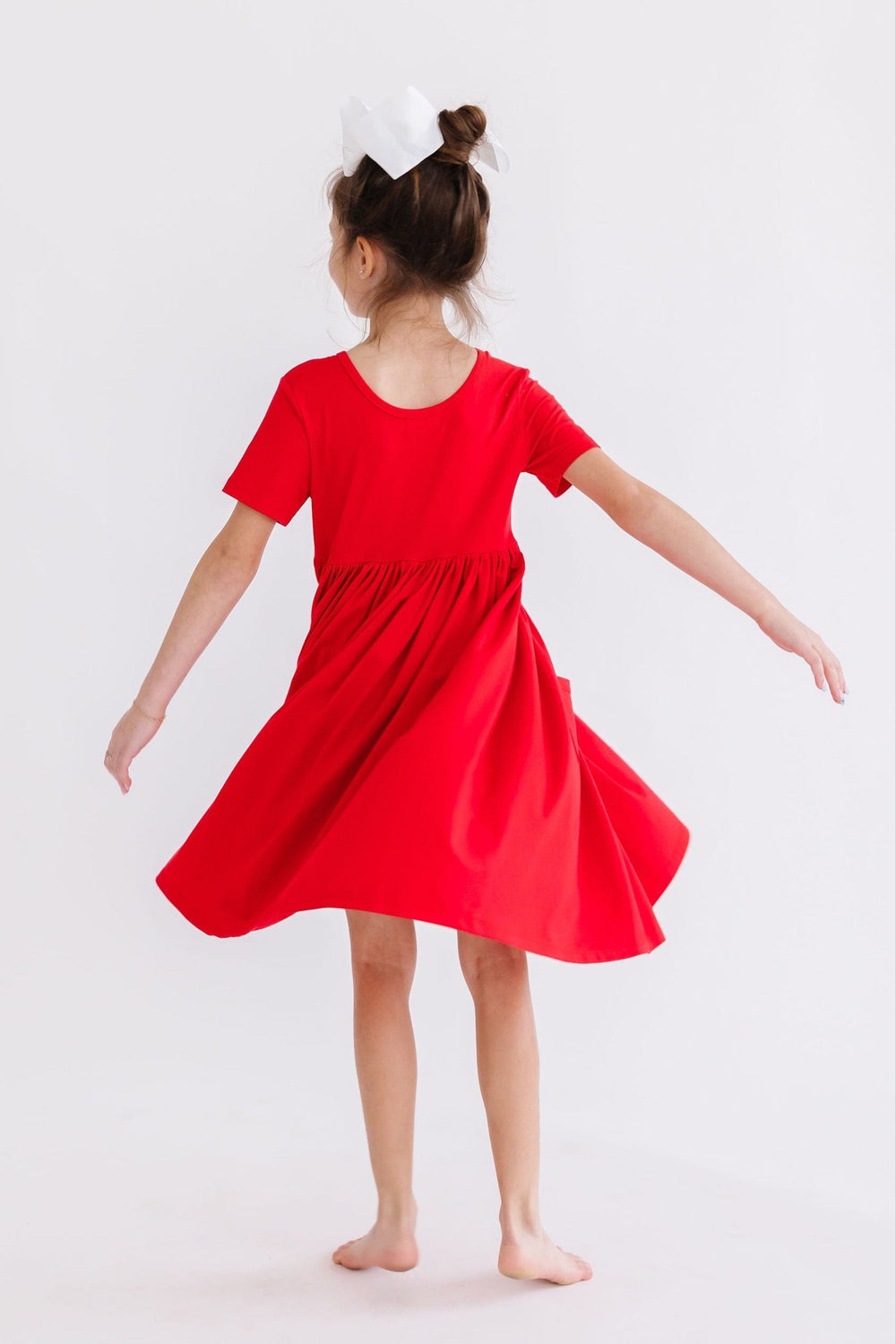 Red S/S Pocket Twirl Dress - Mila & Rose ®
