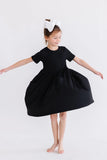 Black S/S Pocket Twirl Dress - Mila & Rose ®