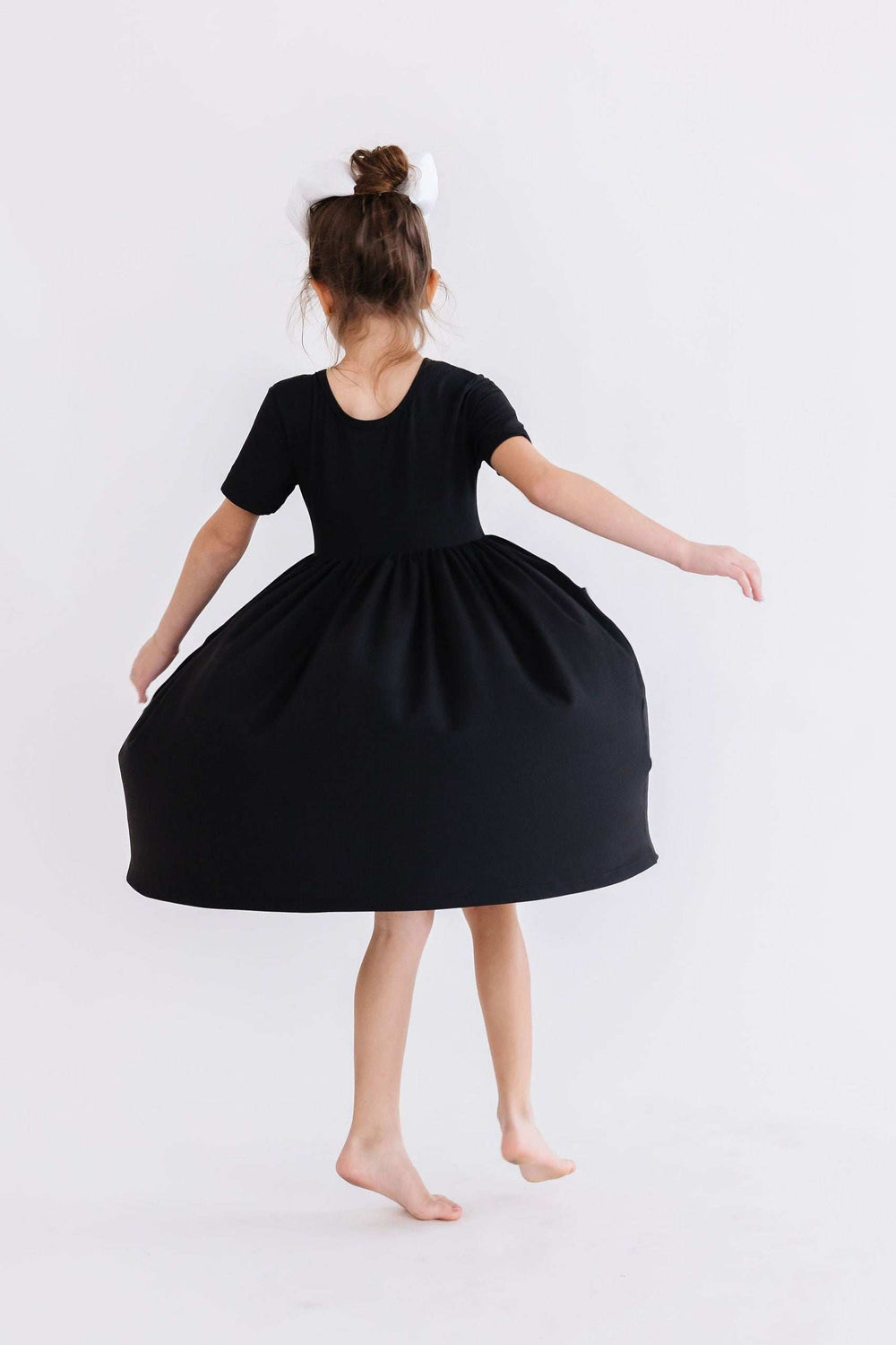 Black S/S Pocket Twirl Dress - Mila & Rose ® - Flyclothing LLC