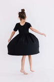 Black S/S Pocket Twirl Dress - Mila & Rose ® - Flyclothing LLC