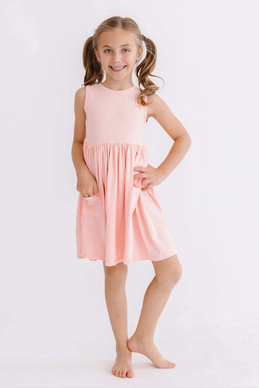 Peach Tank Pocket Twirl Dress - Mila & Rose ® - Flyclothing LLC