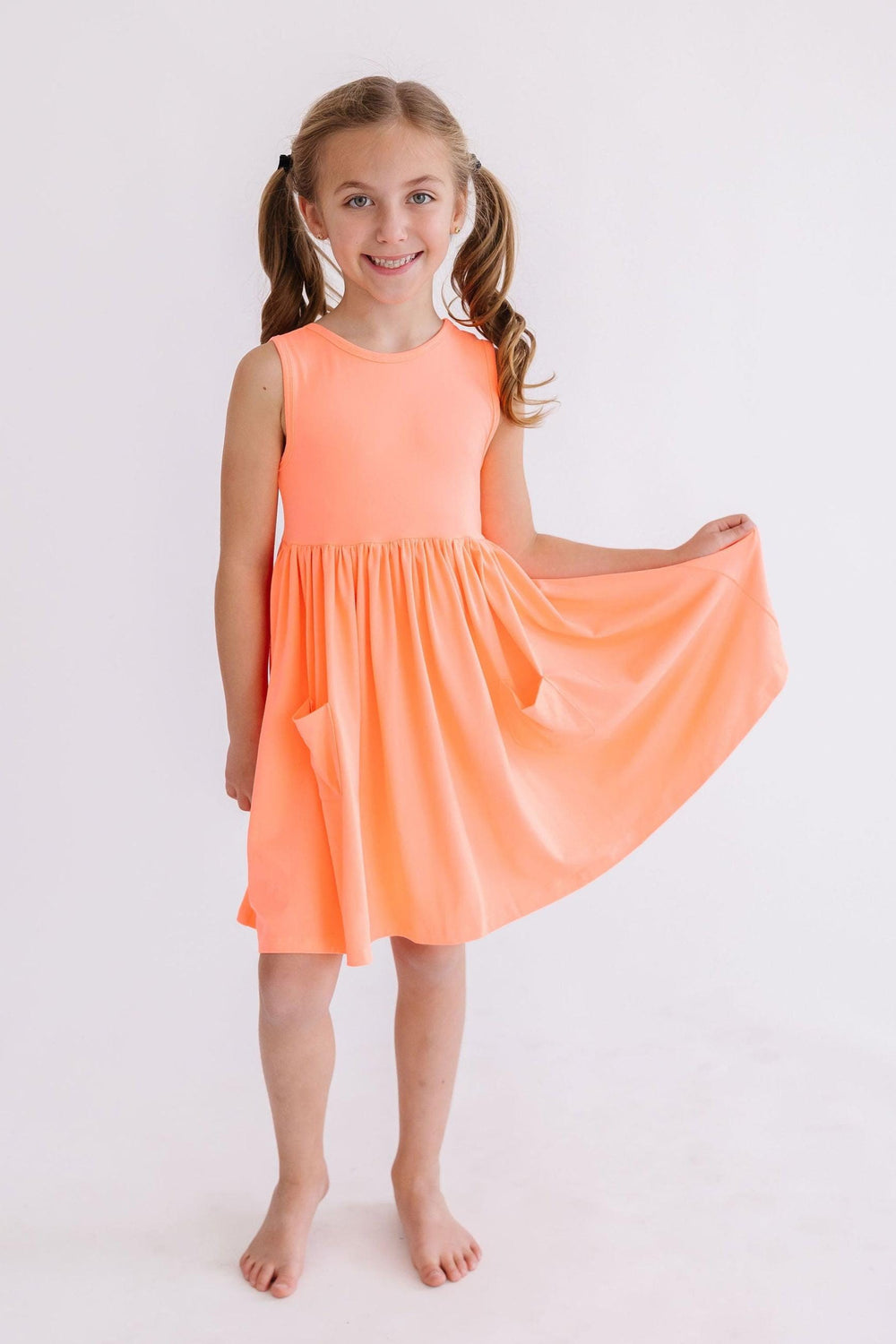 Neon Coral Tank Pocket Twirl Dress - Mila & Rose ®