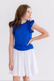 Royal Blue S/S Ruffle Tee - Mila & Rose ®