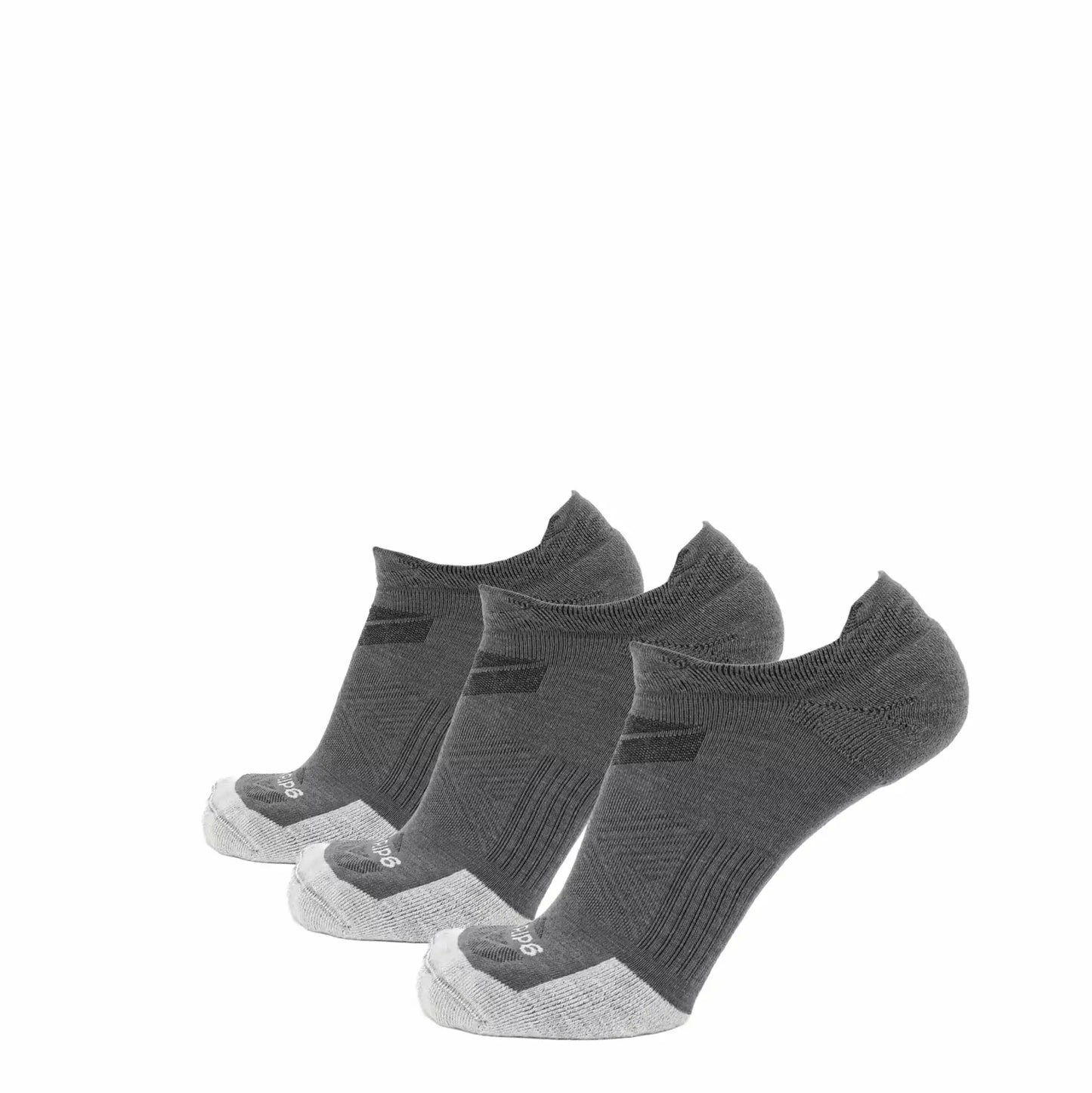 3 Pack Basalt - Run No Show Runweight Merino Wool Sock - GRIP6 - Flyclothing LLC