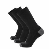 3 Pack Carbon - Casual Crew Midweight Merino Wool Sock - GRIP6 - Flyclothing LLC