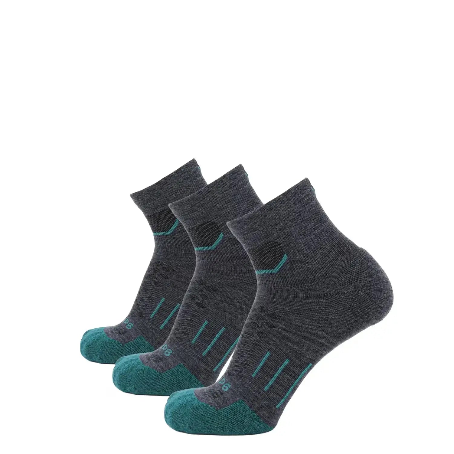 3 Pack Wave - Run 1/4 Crew Runweight Merino Wool Sock - GRIP6 - Flyclothing LLC