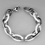 3W1008 - High polished (no plating) Stainless Steel Bracelet with Ceramic in White - Alamode - Flyclothing LLC