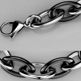 3W1009 - High polished (no plating) Stainless Steel Bracelet with Ceramic in Jet - Alamode - Flyclothing LLC