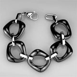 3W1013 - High polished (no plating) Stainless Steel Bracelet with Ceramic in Jet - Alamode - Flyclothing LLC