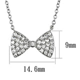 3W1021 - Rhodium Brass Chain Pendant with AAA Grade CZ in Clear - Alamode - Flyclothing LLC