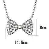 3W1021 - Rhodium Brass Chain Pendant with AAA Grade CZ  in Clear - Alamode