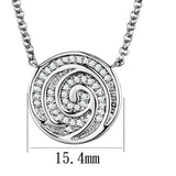 3W1029 - Rhodium Brass Chain Pendant with AAA Grade CZ  in Clear - Alamode