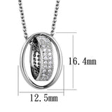 3W1032 - Rhodium Brass Chain Pendant with AAA Grade CZ  in Clear - Alamode