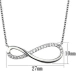 3W1033 - Rhodium Brass Chain Pendant with AAA Grade CZ in Clear - Alamode - Flyclothing LLC