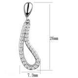 3W1044 - Rhodium Brass Earrings with AAA Grade CZ  in Clear - Alamode