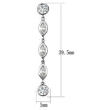 3W1049 - Rhodium Brass Earrings with AAA Grade CZ in Clear - Alamode - Flyclothing LLC