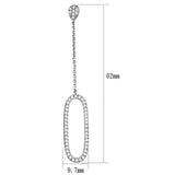 3W1058 - Rhodium Brass Earrings with AAA Grade CZ  in Clear - Alamode