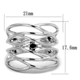 3W1065 - Rhodium Brass Ring with No Stone - Alamode - Flyclothing LLC