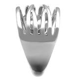 3W1066 - Rhodium Brass Ring with AAA Grade CZ  in Clear - Alamode