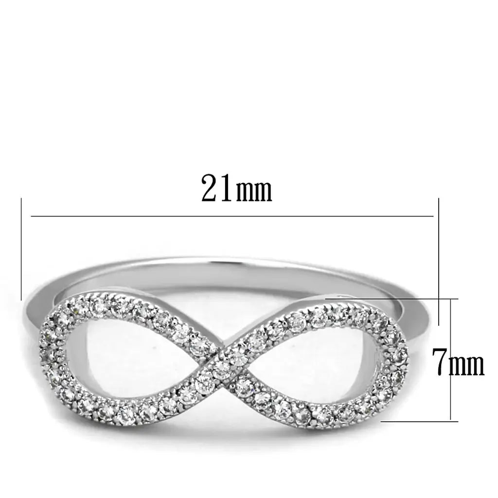 3W1068 - Rhodium Brass Ring with AAA Grade CZ in Clear - Alamode - Flyclothing LLC