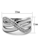 3W1071 - Rhodium Brass Ring with AAA Grade CZ in Clear - Alamode - Flyclothing LLC