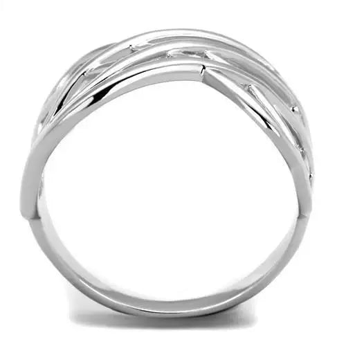 3W1075 - Rhodium Brass Ring with No Stone - Alamode - Flyclothing LLC