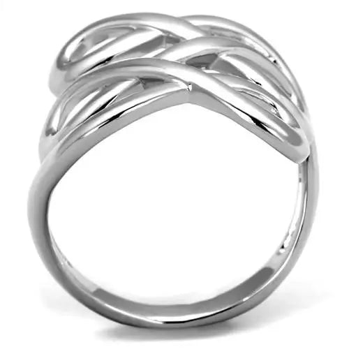 3W1076 - Rhodium Brass Ring with No Stone - Alamode - Flyclothing LLC