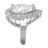 3W1084 - Rhodium Brass Ring with AAA Grade CZ in Clear - Alamode - Flyclothing LLC