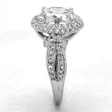 3W1087 - Rhodium Brass Ring with AAA Grade CZ in Clear - Alamode - Flyclothing LLC