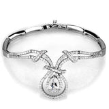 3W1095 - Rhodium Brass Jewelry Sets with AAA Grade CZ in Clear - Alamode - Flyclothing LLC
