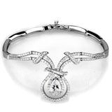 3W1095 - Rhodium Brass Jewelry Sets with AAA Grade CZ  in Clear - Alamode