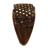 3W1097 - IP Coffee light Brass Ring with AAA Grade CZ  in Light Coffee - Alamode